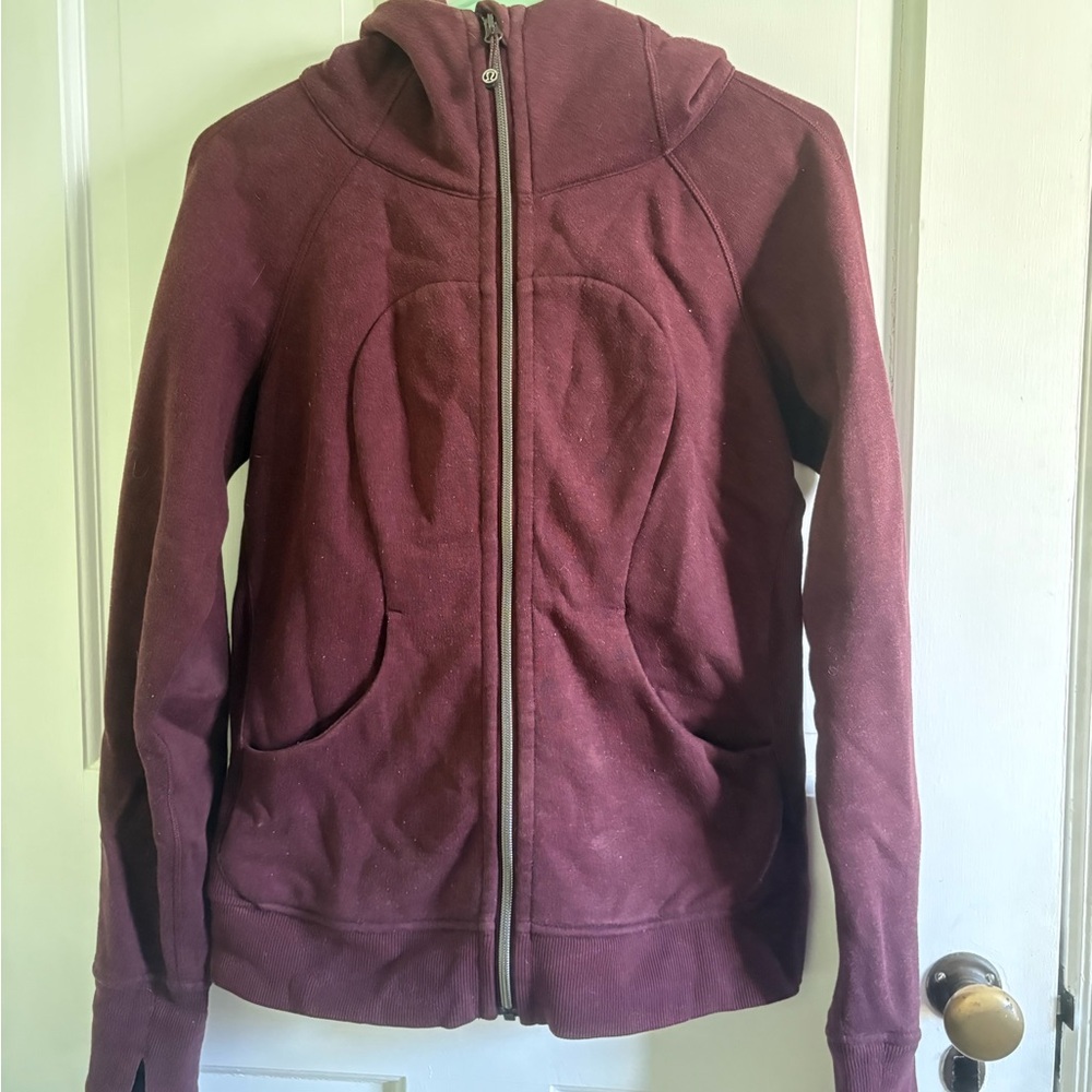Women's Burgundy Hoodie Jacket